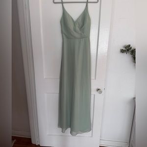 Azazie, sage green bridesmaid dress. Worn once.